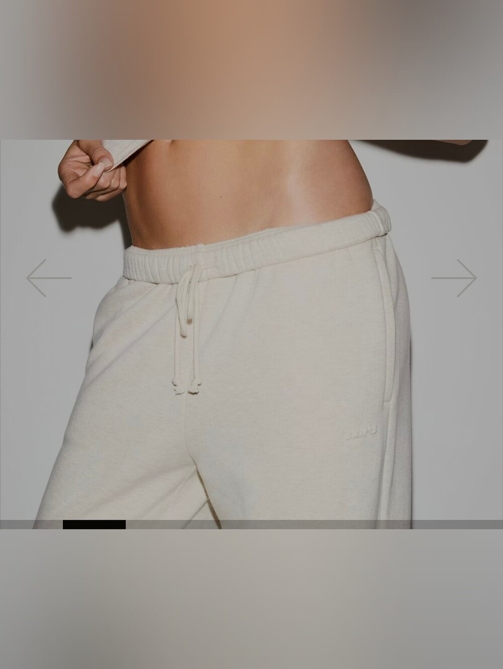 #54 SKIMS Cotton Fleece Classic Straight Leg Pant Oatmeal Heather XS - Picture 4 of 4